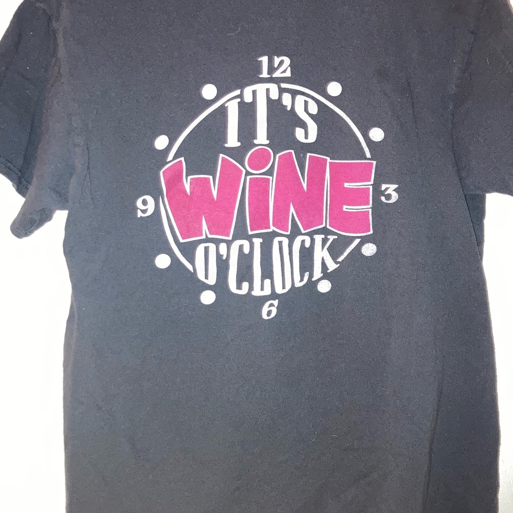 Black 'It's Wine O'Clock' T-Shirt